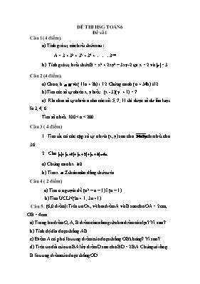 Đề thi học sinh giỏi môn học Toán 6